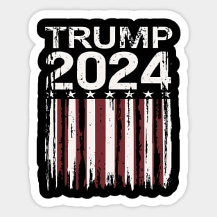 Trump 2024 America Usa Grunge Flag Sticker